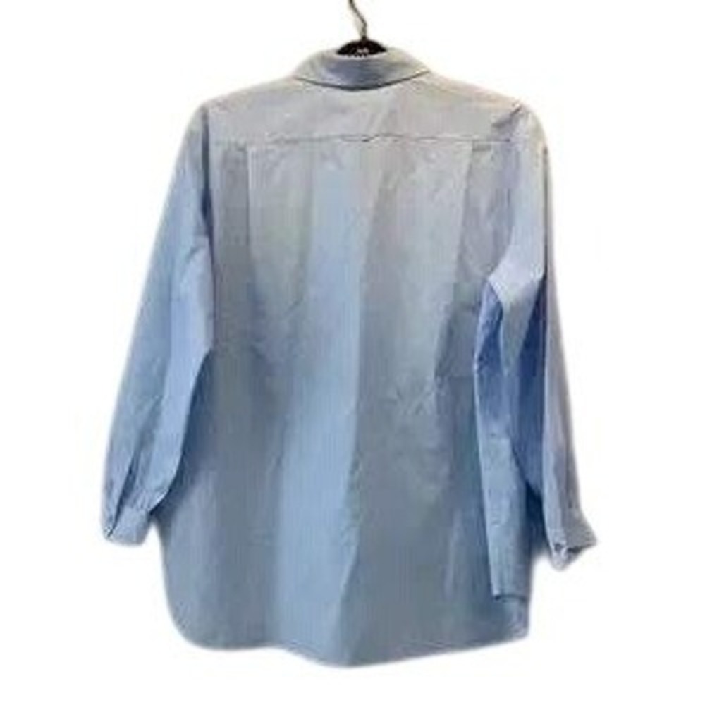 Tory Burch Button-Up Shirt Womens Size L Blue NWT Owl Embroidery Long Sleeve - Picture 5 of 12